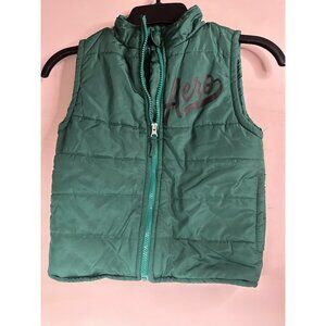 Aeropostale Boys 5/6 Green Vest Retro Y2K Pullover Layering Jacket fall school